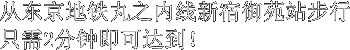 从东京地铁丸之内线新宿御苑站步行只需2分钟即可达到！